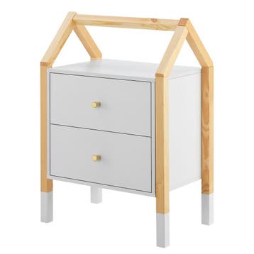 Houten Nachtkastje / Kindernachtkastje Enny - Wit / Houtkleu, Huis en Inrichting, Slaapkamer | Nachtkastjes, Verzenden, Nieuw