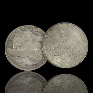 Duitsland. 2 x 10 Deutsche Mark, prata (Olympic Games in