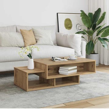 vidaXL Salontafel 105x55x32 cm bewerkt hout artisanaal, 100 tot 150 cm, Verzenden, Nieuw, 50 tot 100 cm