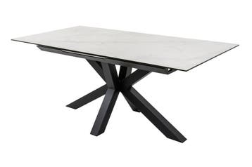 Eettafel ETERNITY 180-225 cm marmerlook keramiek met gehard, Ophalen of Verzenden, Nieuw