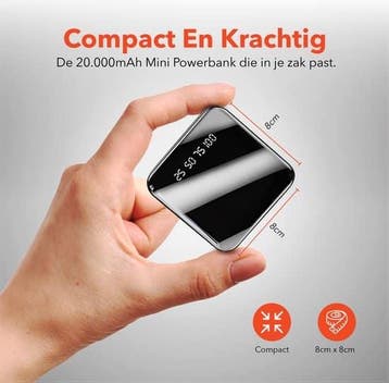 QuchiQ™ Powerbank 10000 mah voor Samsung en Apple Snel Laden, Ophalen of Verzenden, Zo goed als nieuw, QuchiQ