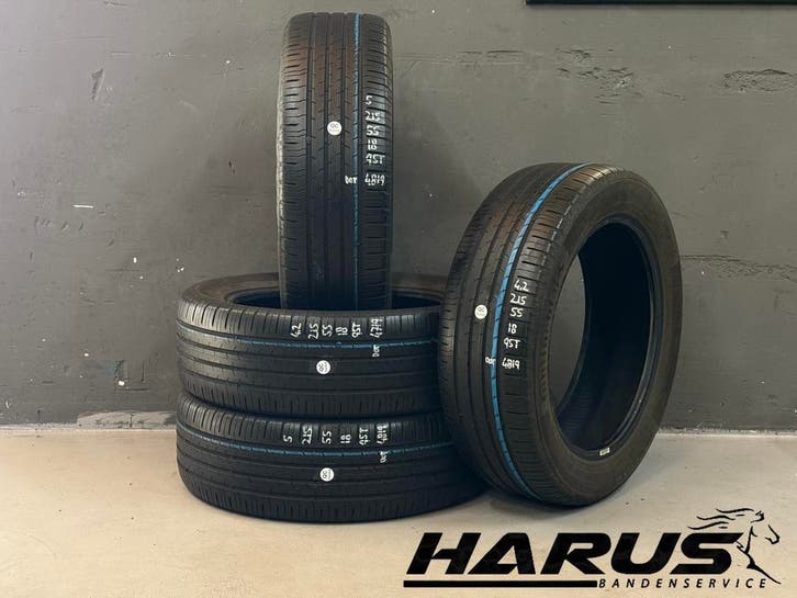 215/55/18 95T Continental zomerbanden 5/4,2mm profiel 4X, Auto-onderdelen, Banden en Velgen, 18 inch, Erkend duurzaam, Zomerbanden