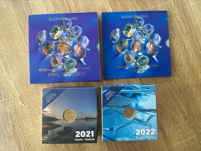 Finland. Year Set (BU) / 2 Euro 1999/2022 (6 Items incl. 2 X, Postzegels en Munten, Munten | Europa | Niet-Euromunten