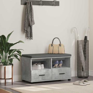 vidaXL Halbank Beton Grijs 80 x 38 x 46 cm, Verzenden, Nieuw