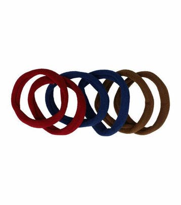 Haarelastieken Basic - Endless - Bruin Blauw Rood – Set van, Nieuw
