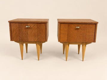 Nachtkastje (2) - Hout - Vintage mid-century