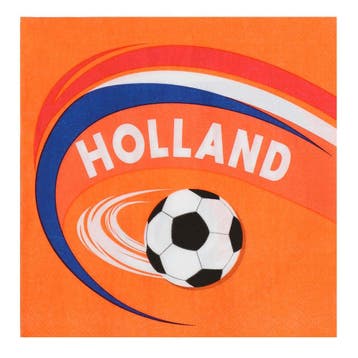 Servetten Holland Oranje Voetbal (20st), Ophalen of Verzenden, Nieuw