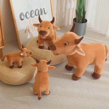 Schattige Koeien & Stieren Pluche Knuffels - 25-40cm - Educa