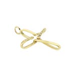 Gouden hanger van een kruis met zirconia (Hanger of bedel), Ophalen of Verzenden, Gebruikt, Goud, Overige merken