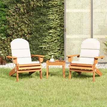 vidaXL 3-delige Loungeset Adirondack massief acaciahout, 3 zitplaatsen, Nieuw, Loungeset, Verzenden