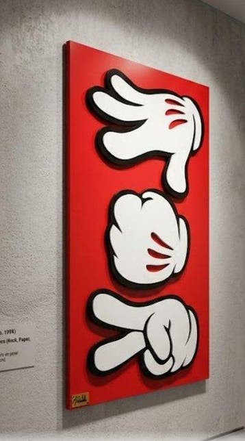 Marcin Pawlik - Rock, Paper, Scissors Mickey 3D Pop-art