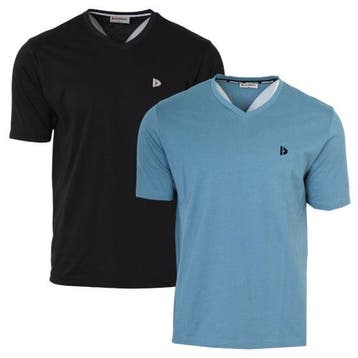 Donnay Donnay Heren - 2-Pack - V-neck T-Shirt Berno - Zwart, Verzenden, Nieuw