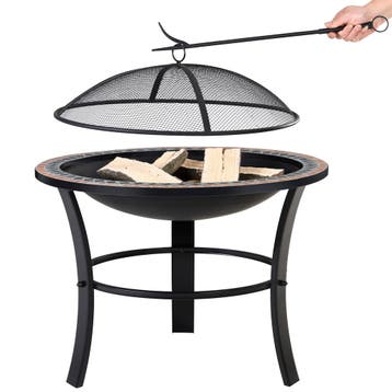Vuurkorf Sevilla Mozaïek Ø 76cm Rond (Barbecue-Vuurkorf), Verzenden, Nieuw