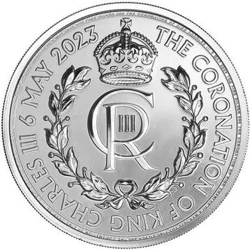 Zilveren 2 Pounds 1 oz 2023 (CR) Coronation King Charles III, Verzenden, Losse munt, Zilver