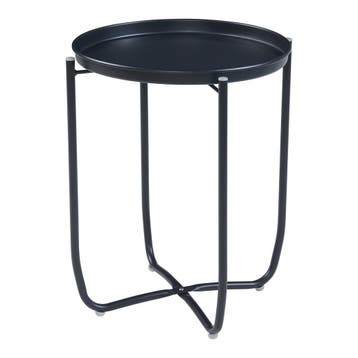 Tuintafel Sandefjord bijzettafel rond metaal 53xØ40 cm zwart, Verzenden, Nieuw