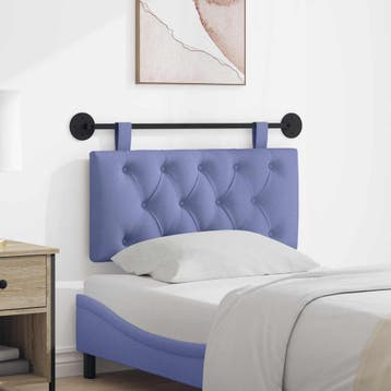 vidaXL Hangend hoofdbord Jeans Blauw Stof, Verzenden, Nieuw, Blauw, Stof