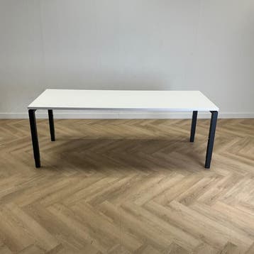 verstelbaar bureau / tafel 200x80 cm, wit - zwart, Huis en Inrichting, Zwart, Gebruikt, In hoogte verstelbaar, Ophalen of Verzenden