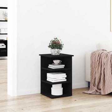 vidaXL Bijzetkast Zwart Eiken 35 x 35 x 55 cm Bewerkt hout, Minder dan 50 cm, Verzenden, Nieuw, Minder dan 100 cm