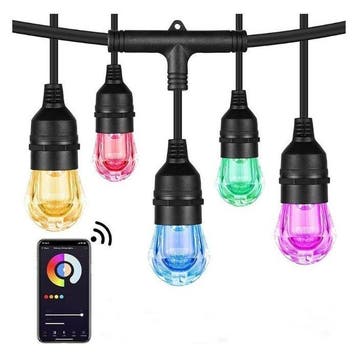 Smart Lichtslinger 7,5 meter met 12 Led lampen App gestuurd, Huis en Inrichting, Lampen | Overige, Verzenden, Nieuw