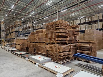 Vlonder 3600x1000mm vurenhout, open, 2-delig, gebruikt, Ophalen of Verzenden
