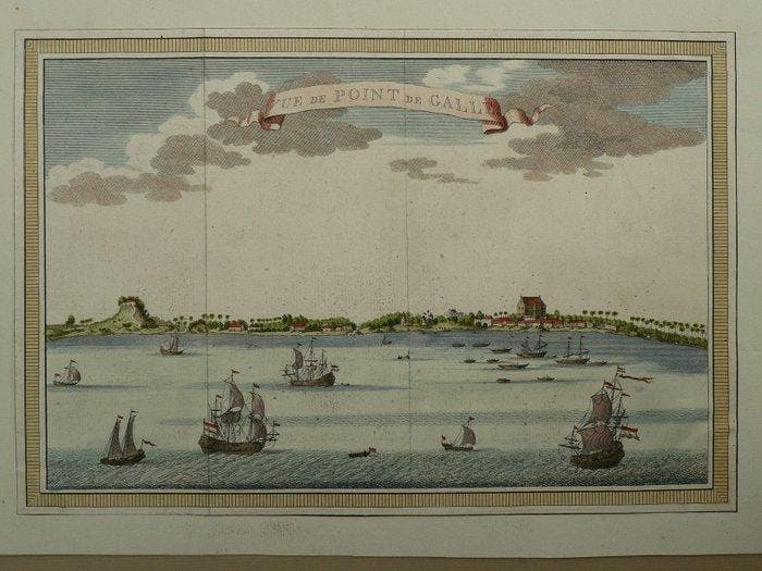 Azië - Sri Lanka / Galle; J. van Schley / N. Bellin - Vue de, Boeken, Atlassen en Landkaarten