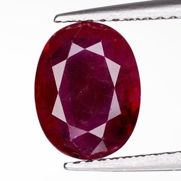 1 pcs Rood Robijn - 2.09 ct - Asian Institute of Gemological, Nieuw