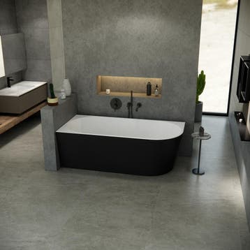 Vrijstaand bad Luciano hoekbad 170x80x58cm mat zwart en wit, Verzenden, Nieuw