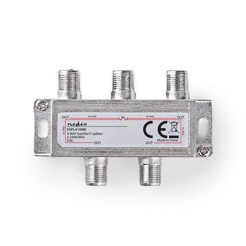 F connector splitter - Nedis (4-weg, 11.5 dB), Computers en Software, Verzenden, Nieuw