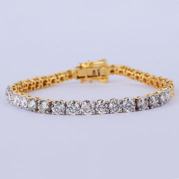 Zonder minimumprijs - Tennis armband - 14 karaat Geel goud -, Sieraden, Tassen en Uiterlijk, Antieke sieraden