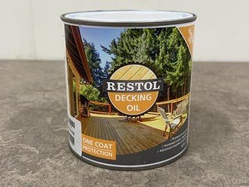 Veiling - 3x Restol Decking Oil houtolie Antique Pine 0,75L, Nieuw