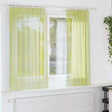 vidaXL Gordijnen voile met roedezakken 2 st appelgroen, Verzenden, Nieuw, Groen