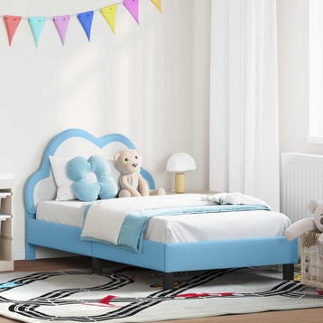 vidaXL Bedframe voor kinderen met hoofdbord Blauw 80 x 160, Verzenden, Nieuw, Blauw