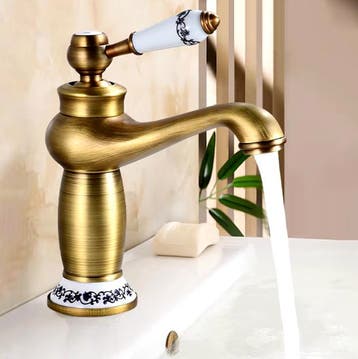 Retro Wastafelkraan – Antiek Bronzen Kraan – Nieuw Design, Doe-het-zelf en Verbouw, Sanitair, Verzenden, Nieuw, Kraan