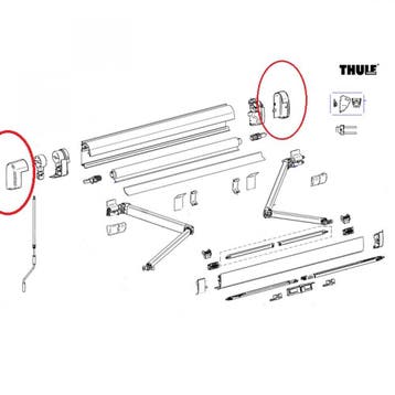 Thule Eindkap LH+RH 5200, Caravans en Kamperen, Ophalen of Verzenden, Nieuw, Thule