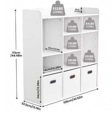 Boekenkast met 7 Vakken – Moderne Houten Kast en Organizer, Verzenden, Nieuw