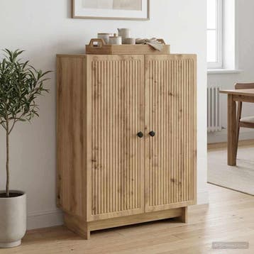 vidaXL Dressoir Artisanaal eiken 66 x 34,5 x 90 cm Bewerkt, Huis en Inrichting, Kasten | Dressoirs, Verzenden, Nieuw, Overige houtsoorten