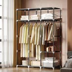 Garderobekast 130 cm met 3 roedes en 9 vakken stof, Huis en Inrichting, Verzenden, Nieuw