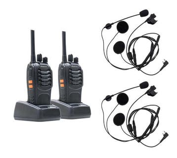 Set portofoon motor headset | open en gesloten helm, Ophalen of Verzenden