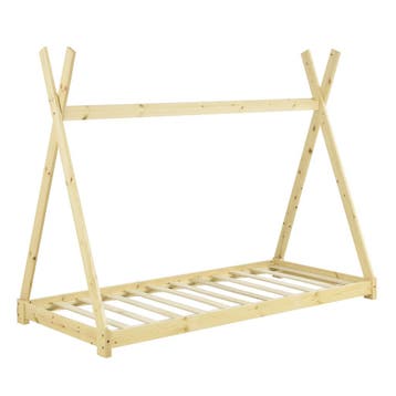 Kinderbed Onejda Tipi grenen met bedbodem 90x200 cm hout, Verzenden, Nieuw