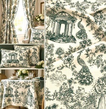 1625Prestigieuze en exclusieve Toile de Jouy-stof met