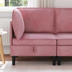 vidaXL Bank met opslag Roze Fluweel, Verzenden, Nieuw, Stof, Minder dan 150 cm