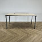 Eromes schooltafel / computertafel 160x80 cm, ahorn - grijs, Huis en Inrichting, Ophalen of Verzenden, Gebruikt