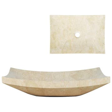 vidaXL Gootsteen 50x35x12 cm marmer crème, Doe-het-zelf en Verbouw, Verzenden, Nieuw
