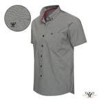 2dekans | Cappuccino Bronte Shirt gestreept - Korte mouwen -, Kleding | Heren, Overhemden, Ophalen of Verzenden, Zo goed als nieuw