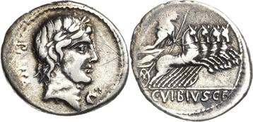 Denar 90 v Chr, Roemische Republik C Vibius C f Pansa 90..., Verzenden
