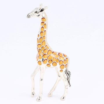 Giraffe - Beeldje - .925 zilver, Antiek en Kunst