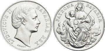 Madonnentaler, daalder 1870 Bayern Ludwig Ii 1864-1886, Verzenden