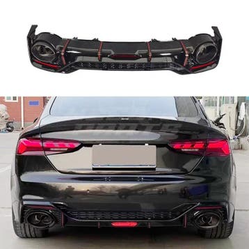 LED Diffuser With Black Exhaust Tips Voor Audi A5 S Line/S5, Auto-onderdelen, Ophalen of Verzenden, Nieuw