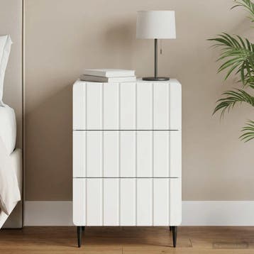 vidaXL Nachtkastje met lade Wit 43x 41 x 68 cm Bewerkt hout, Minder dan 45 cm, Verzenden, Nieuw, 55 tot 70 cm