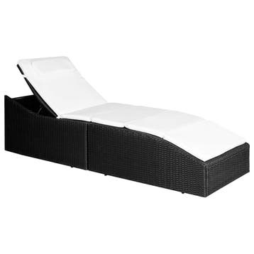 vidaXL Ligbed met kussen poly rattan zwart, Verzenden, Nieuw